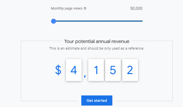 Estimate Google AdSense revenue