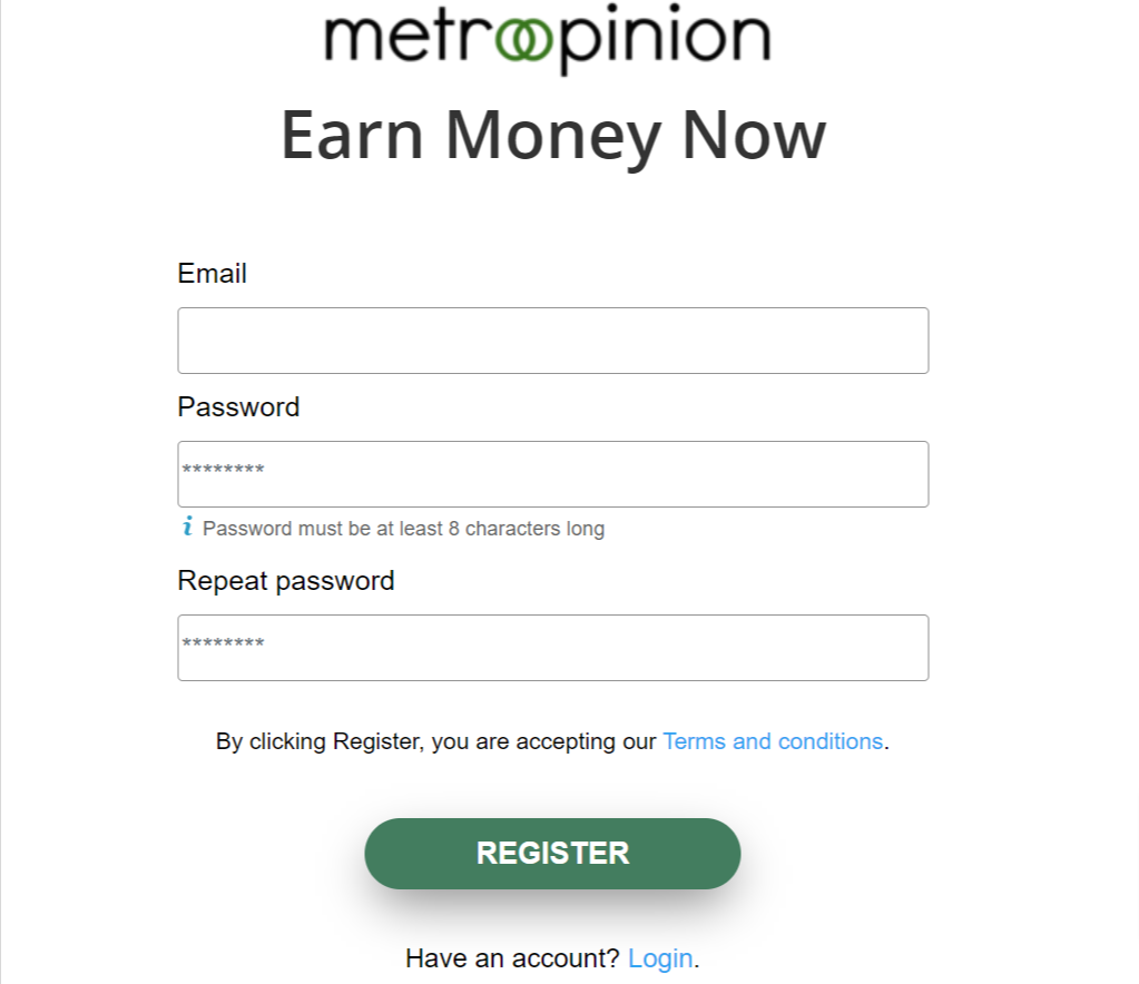 MetroOpinion Registration Form