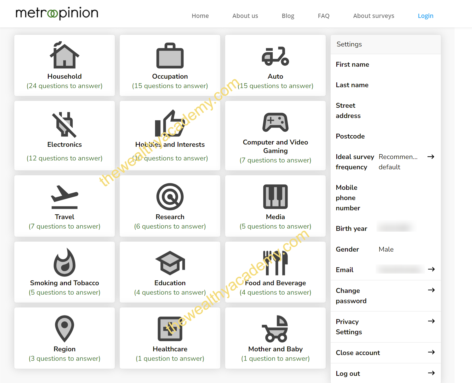 MetroOpinion User Profile