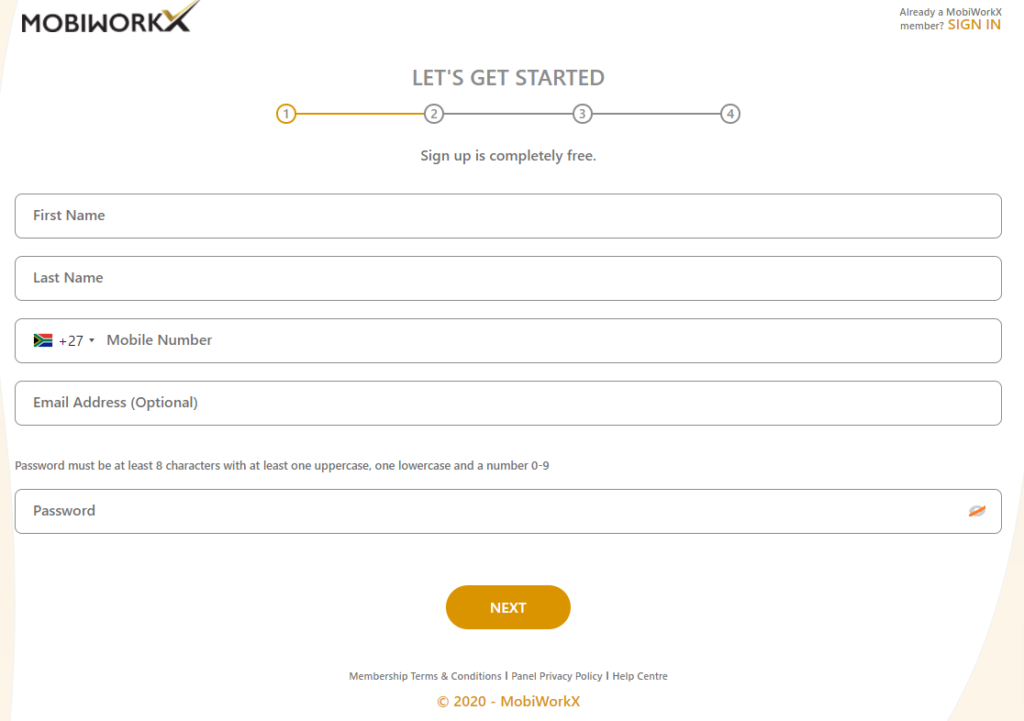 MobiWorkX - Registration | Get rewarded for your opinion